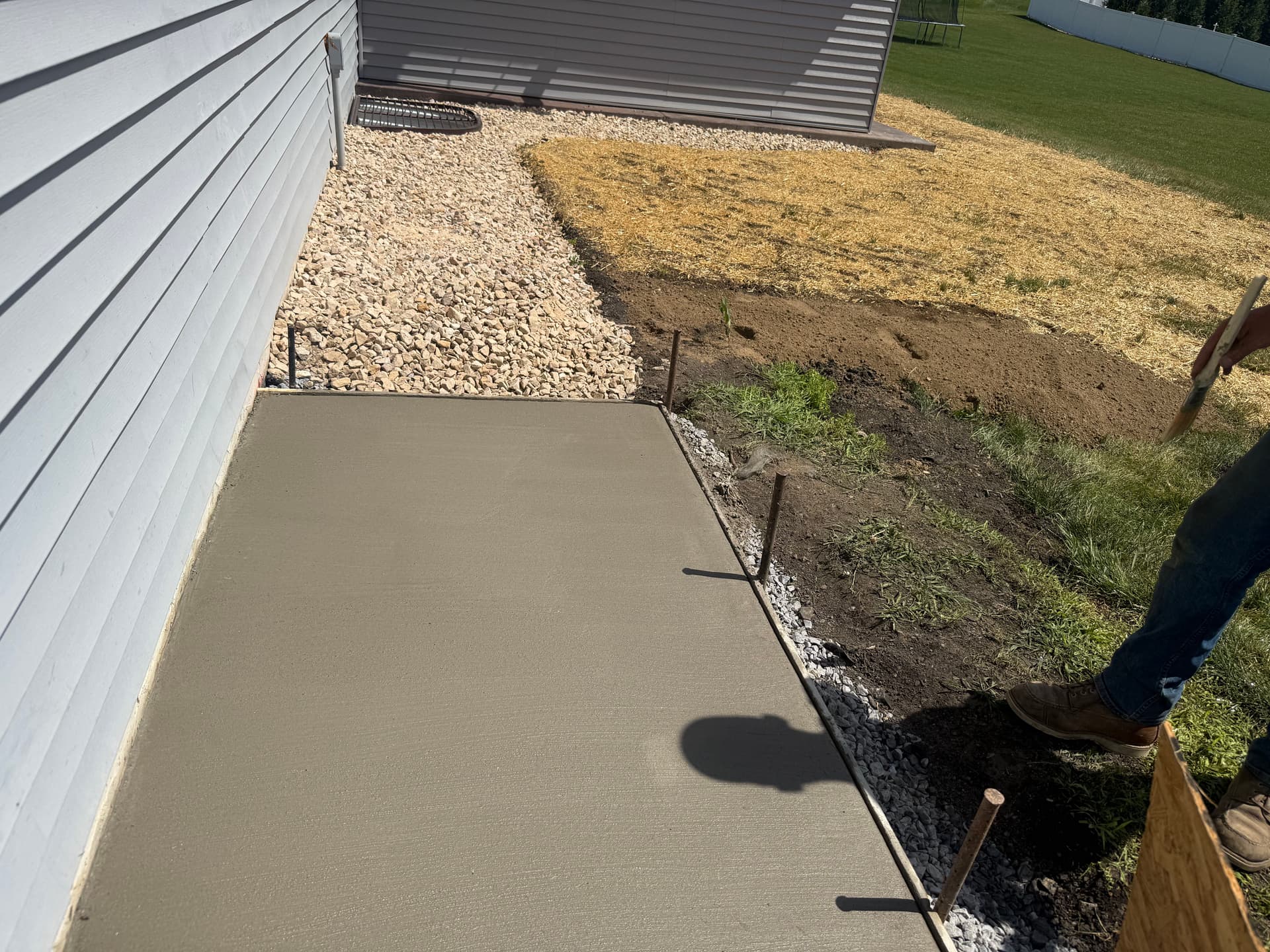 Gallery photos for Full Yard Overhaul - Stone Beds, New Plants, Concrete Slab and Lawn Restoration: Image #4