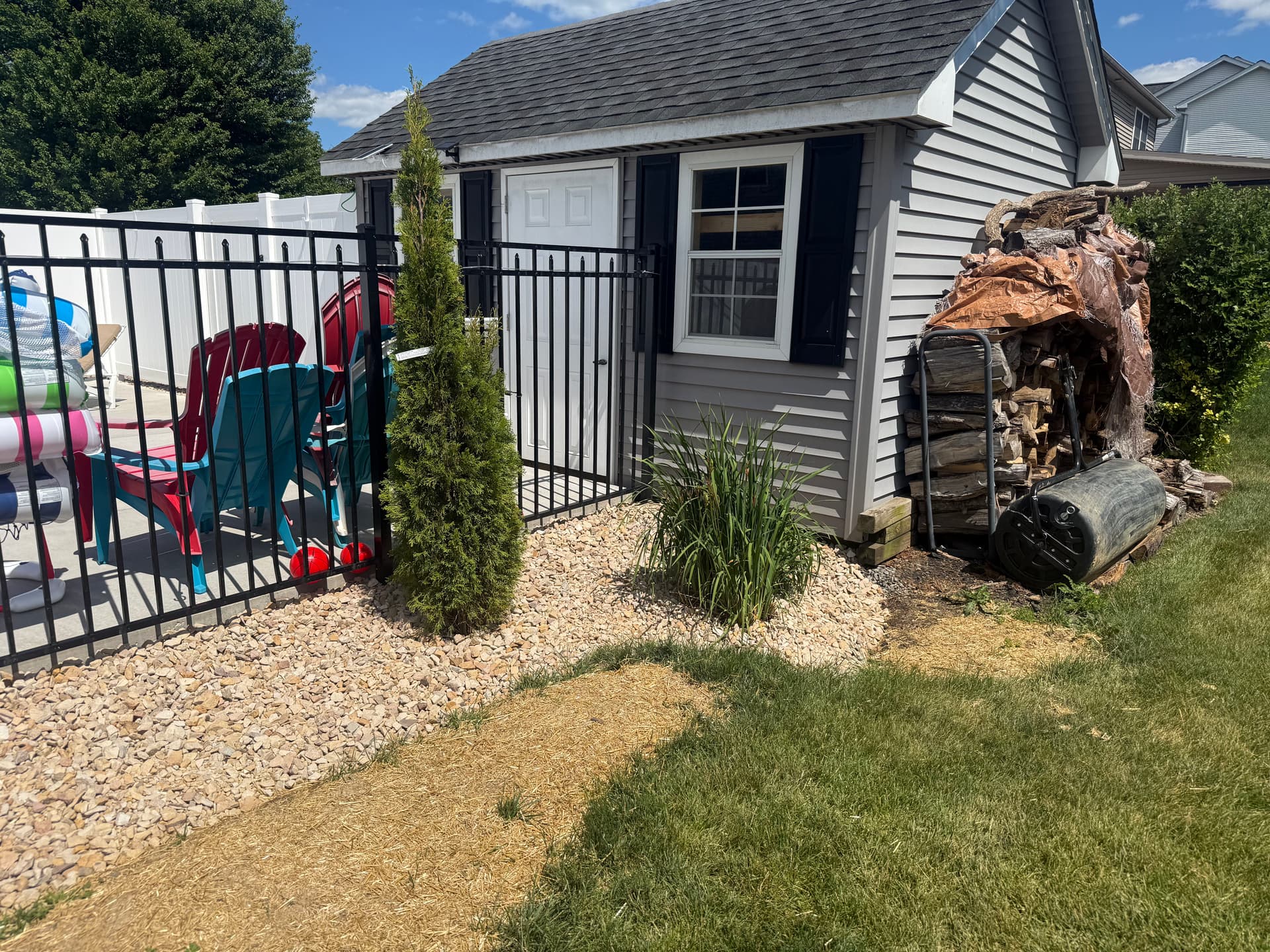 Gallery photos for Full Yard Overhaul - Stone Beds, New Plants, Concrete Slab and Lawn Restoration: Image #3