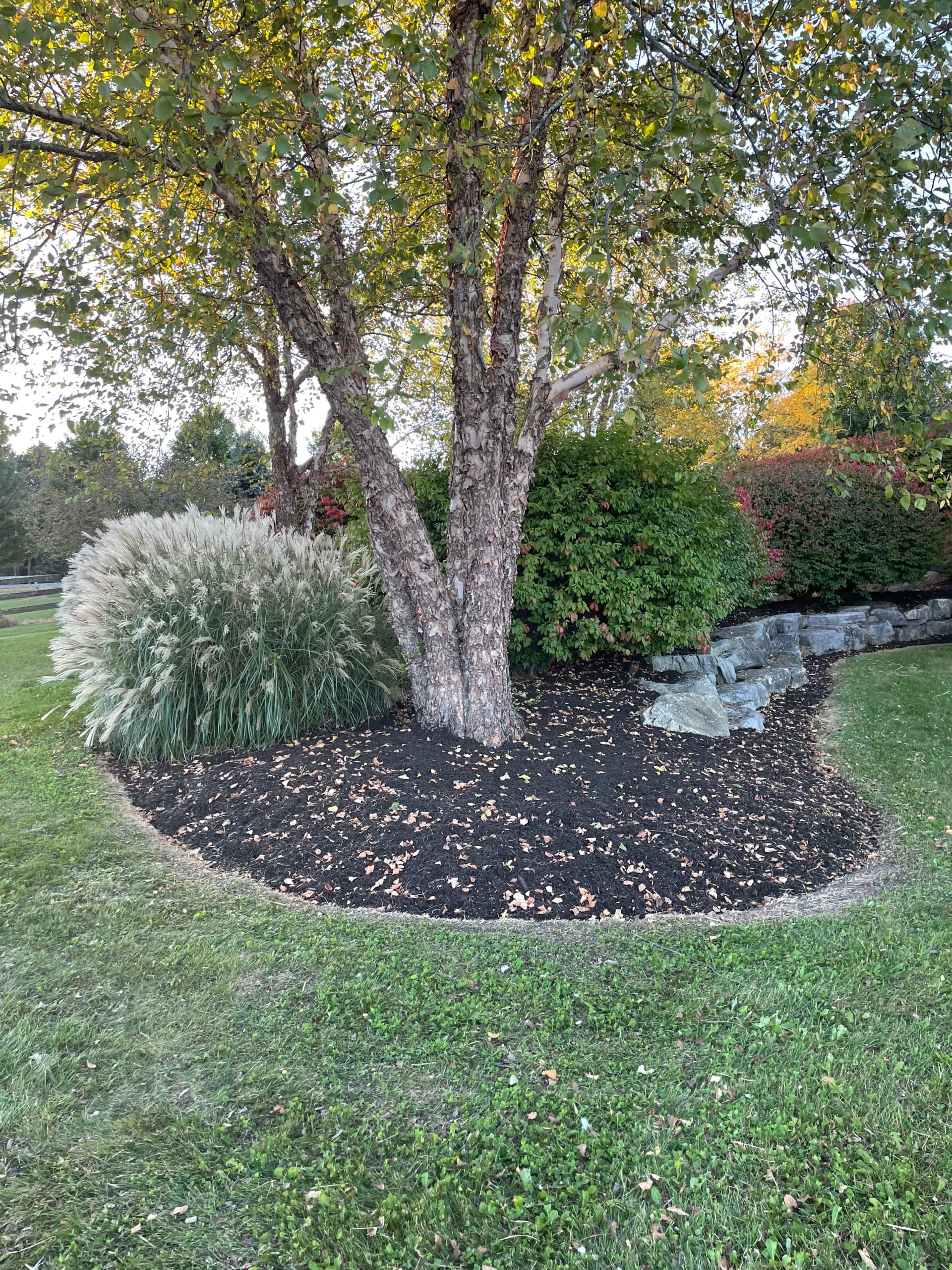 Fresh Mulch and a Full Bed Clean Up on a Large Rural Property