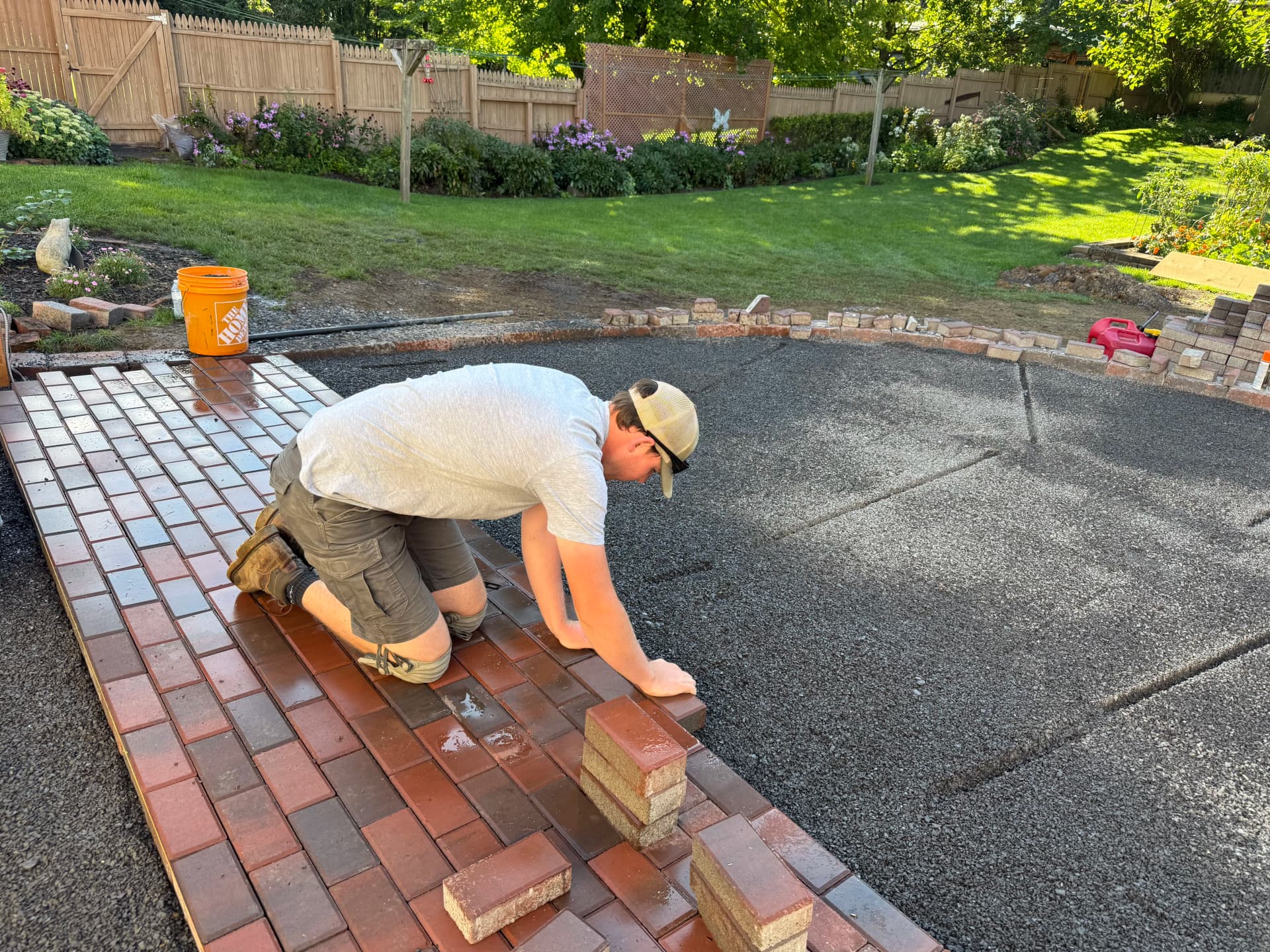 Gallery photos for Brick Patio Installation in Progress for a Seamless Backyard Addition: Image #1